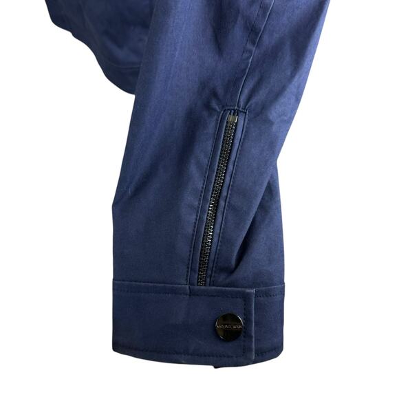 Michael Kors Men's Navy Hooded Toggle Zipper Snap 100% Cotton Jacket Coat - Picture 9 of 16